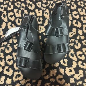 Black Buckle Sandal NWT